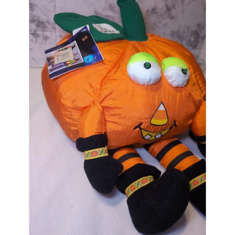 Vintage International Silver Co Parachute Pumpkin Plush Halloween 12